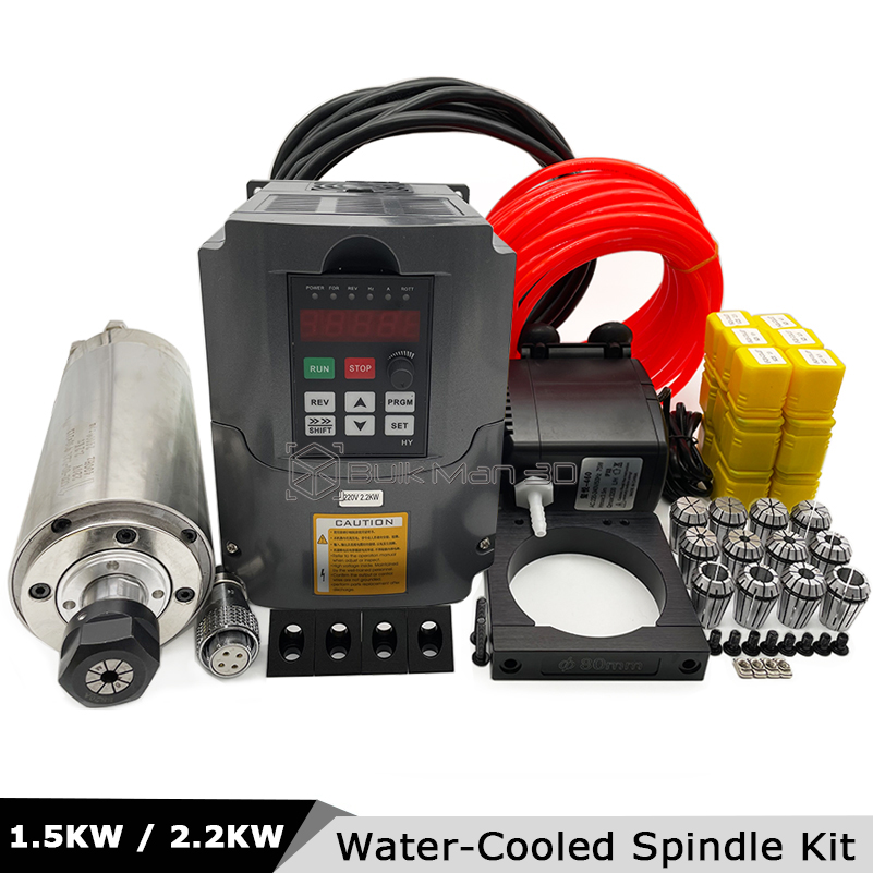 2.2Kw Water Cooled Spindle Kit Vfd - 2.2KW/1.5KW 400Hz 24000RPM Water Cooled CNC
