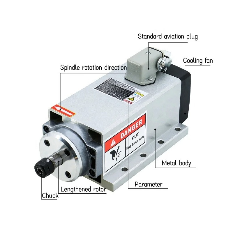 Er20 Collet Chuck Spindle Motor 220V - Milling Machine Spindle Motor 2.2kw 220v