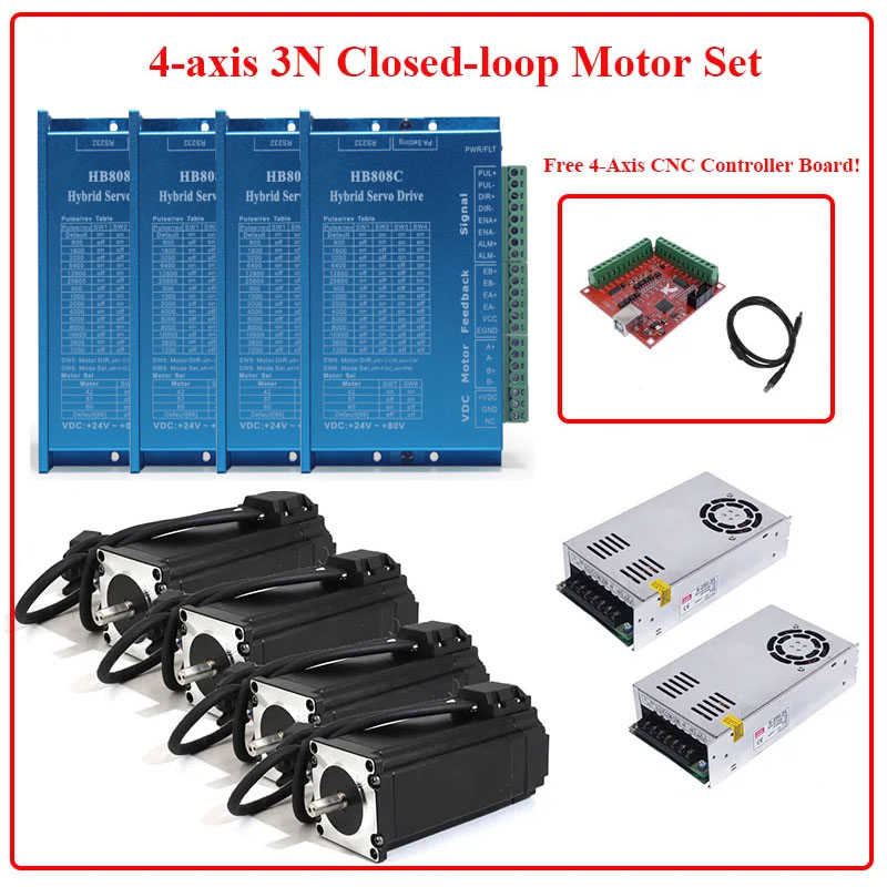 Nema 23 Closed Loop Stepper Motor Driver Kit - 4 Axis Nema 23 Closed Loop