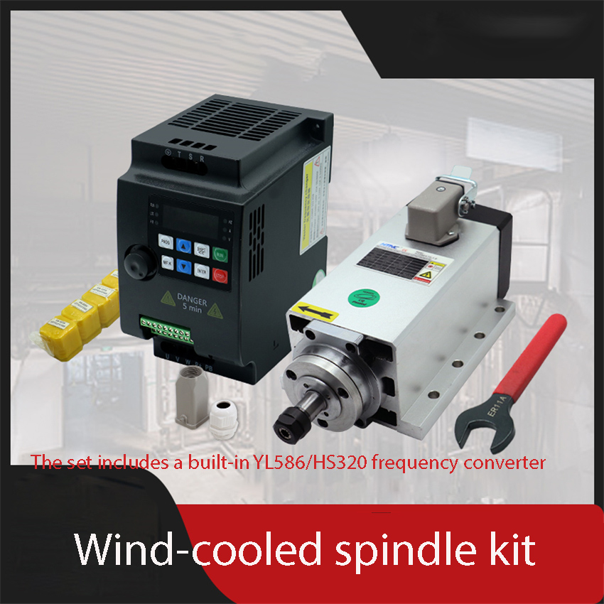 1.5KW  HIZ80x73-1.5 Square Air - Air Cooled 1.5Kw Spindle Motor Inverter 110V 评论和价格