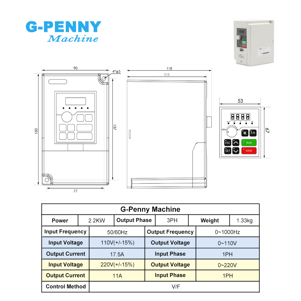 G-Penny 2.2KW ER20 Bullet Wate - 2.2Kw Water Cooled Spindle Kit Vfd 评论和价格