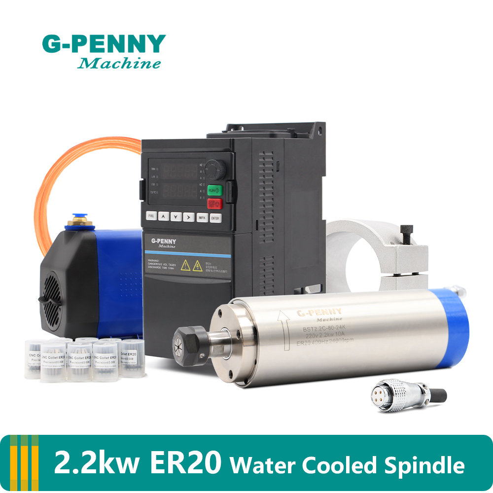 G-PENNY 2.2kw ER20 Water Coole - 2.2Kw Water Cooled Spindle Kit Vfd 评论和价格