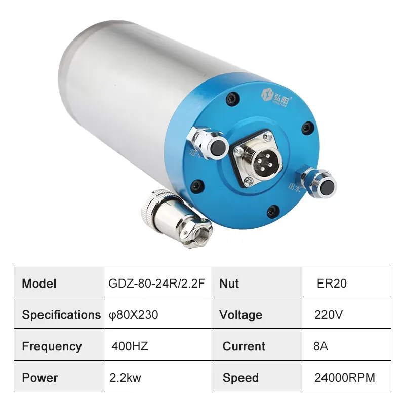 2026China*Factory* ER20 2.2kw  - 2.2Kw Water Cooled Spindle Kit Vfd 评论和价格