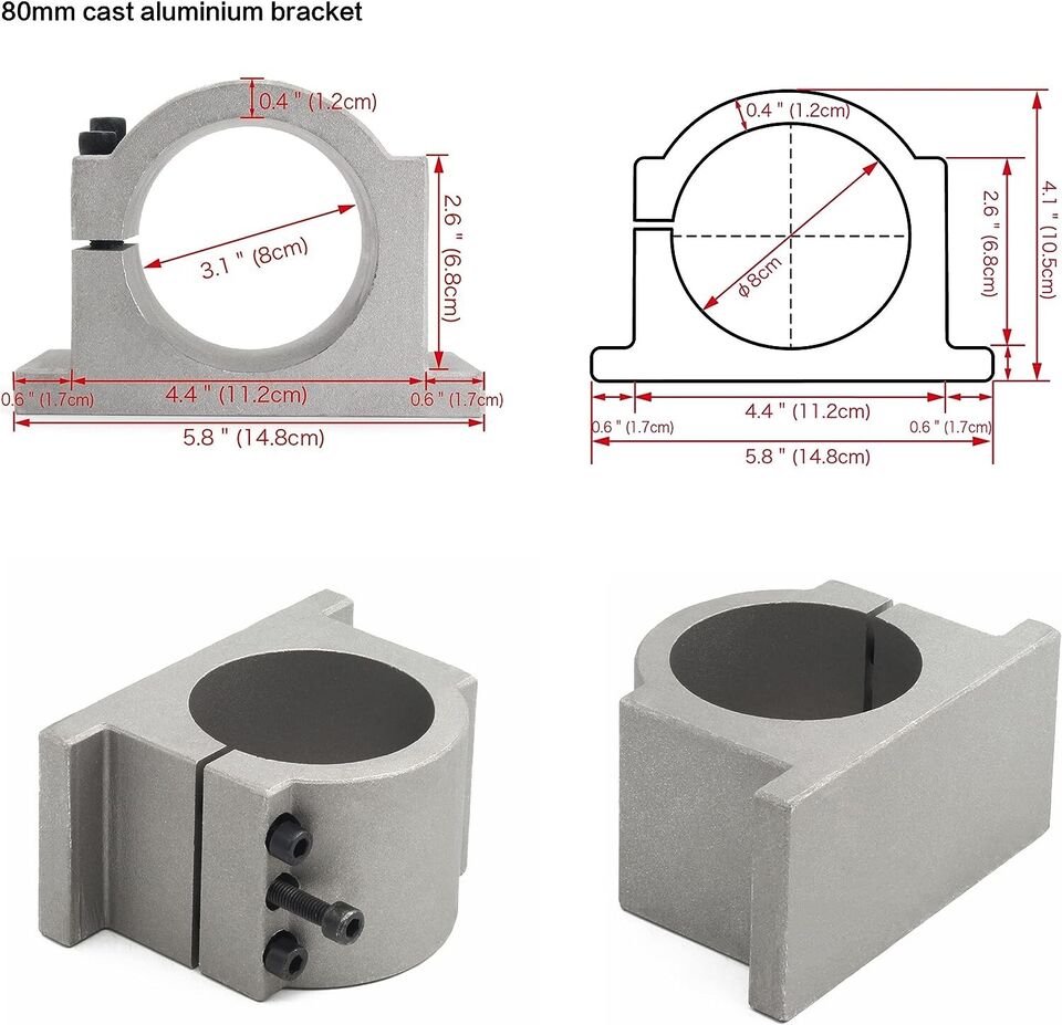 【EU/USA】2.2KW 220V 8A GDZ-80-2 - 2.2Kw Water Cooled Spindle Kit Vfd 评论和价格