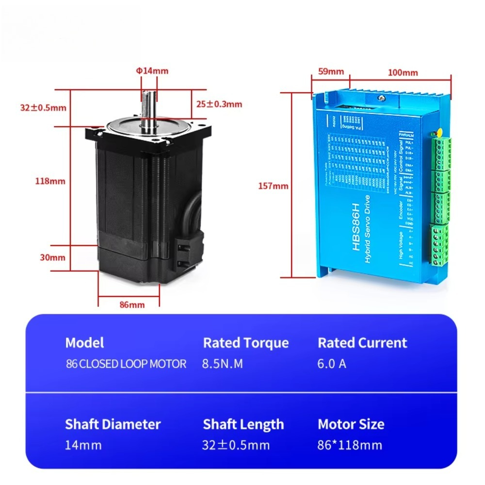 NEMA 34 Closed Loop Hybrid Ser - Hybrid Servo Driver Nema 34 8.5Nm 评论和价格